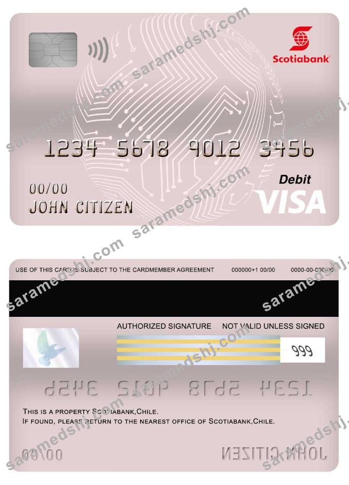 Chile Scotiabank visa debit card